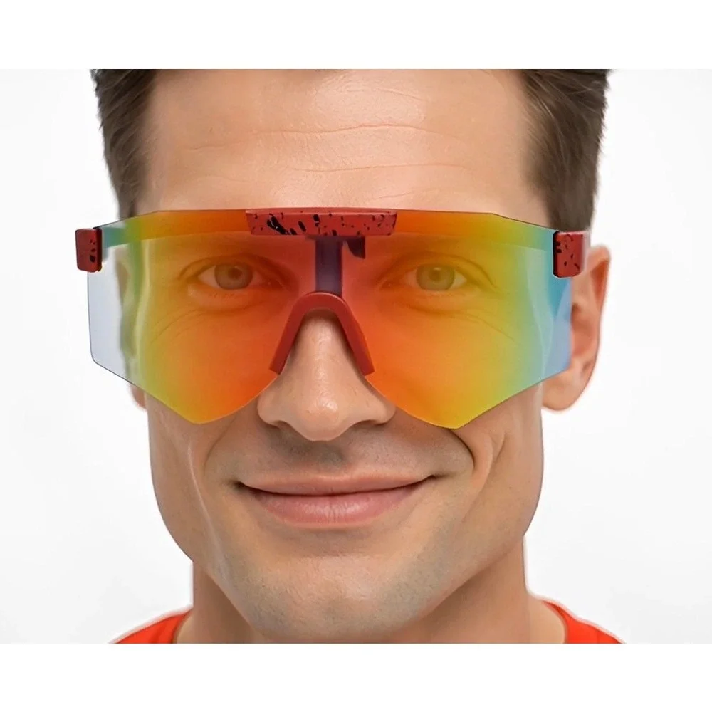 Shield Sunglasses Mirrored Visor Cycling Running Sport Sunglasses Men Cover Face